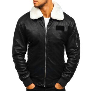 man black leather jacket