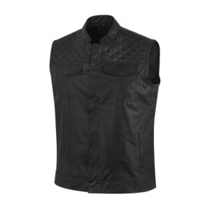 black leather vest
