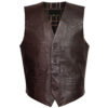 brown leather vest