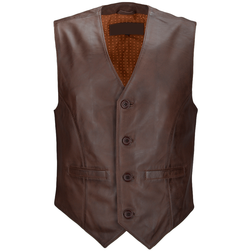 Chocolate Brown Leather Vest