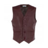 Leather Waistcoat Mid Brown