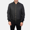 black bomber jacket