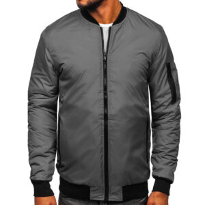 grey bomber jacket