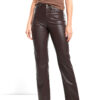 Straight-Leg Leather Look Pants