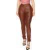 Brown Skinny Faux Leather Pants