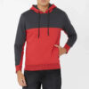 Red and grey block hoodie