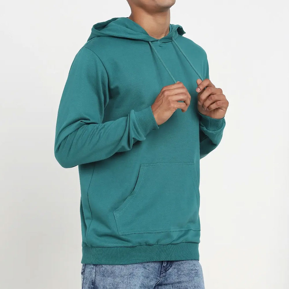 Men’s Teal Green Pullover Hoodie - Image 2