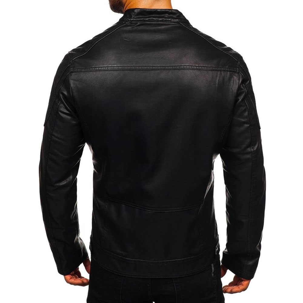 black leather jacket men - Image 2