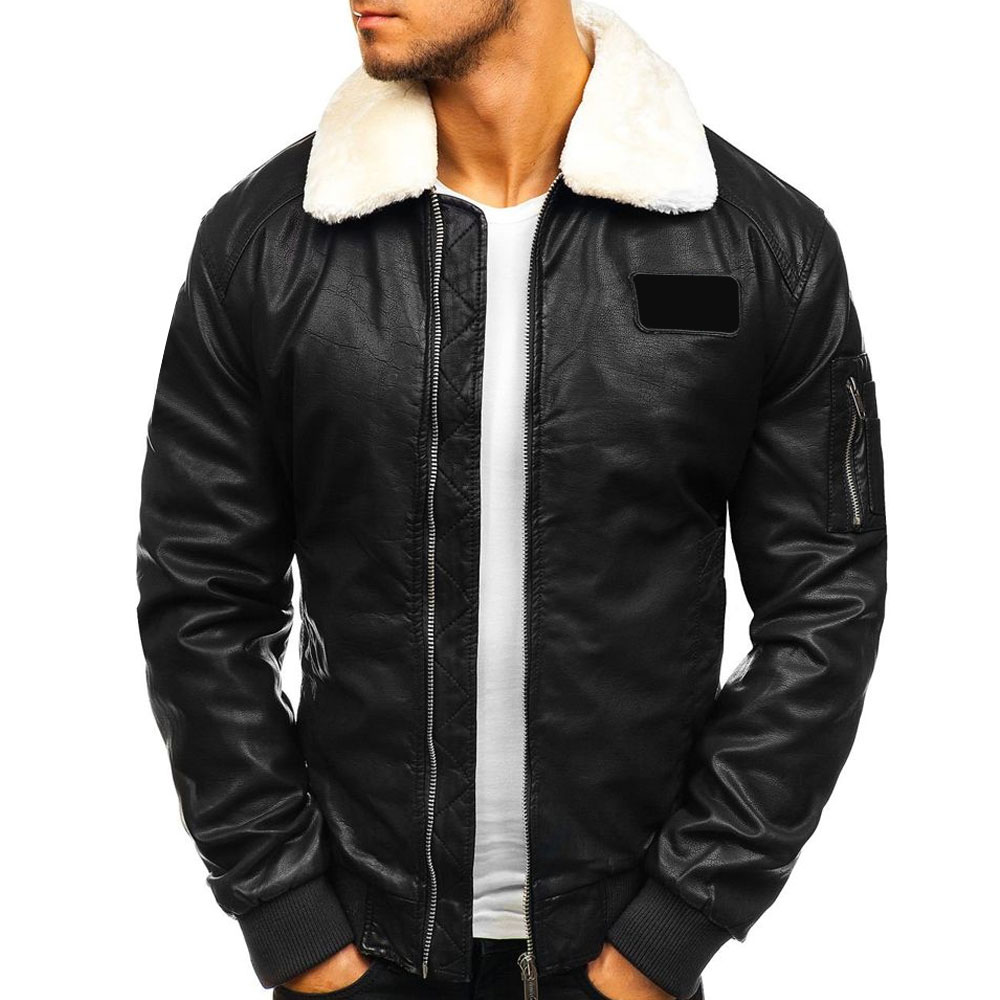 man black leather jacket - Image 4