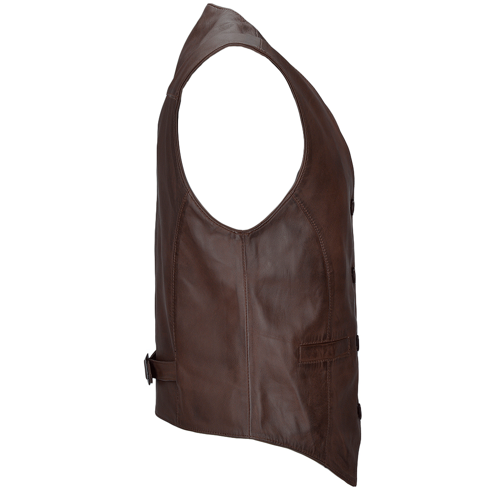 Chocolate Brown Leather Vest - Image 4