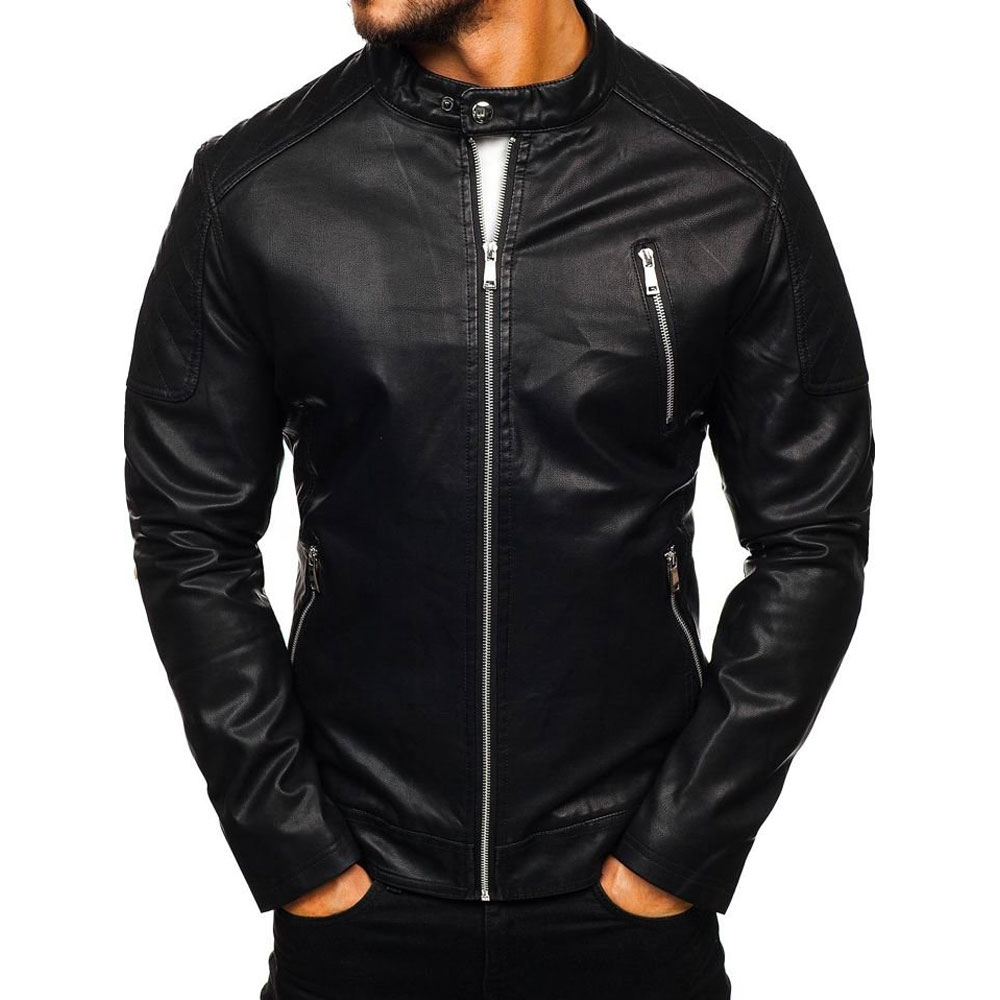 black leather jacket men - Image 4