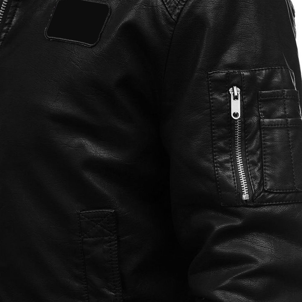 man black leather jacket - Image 6