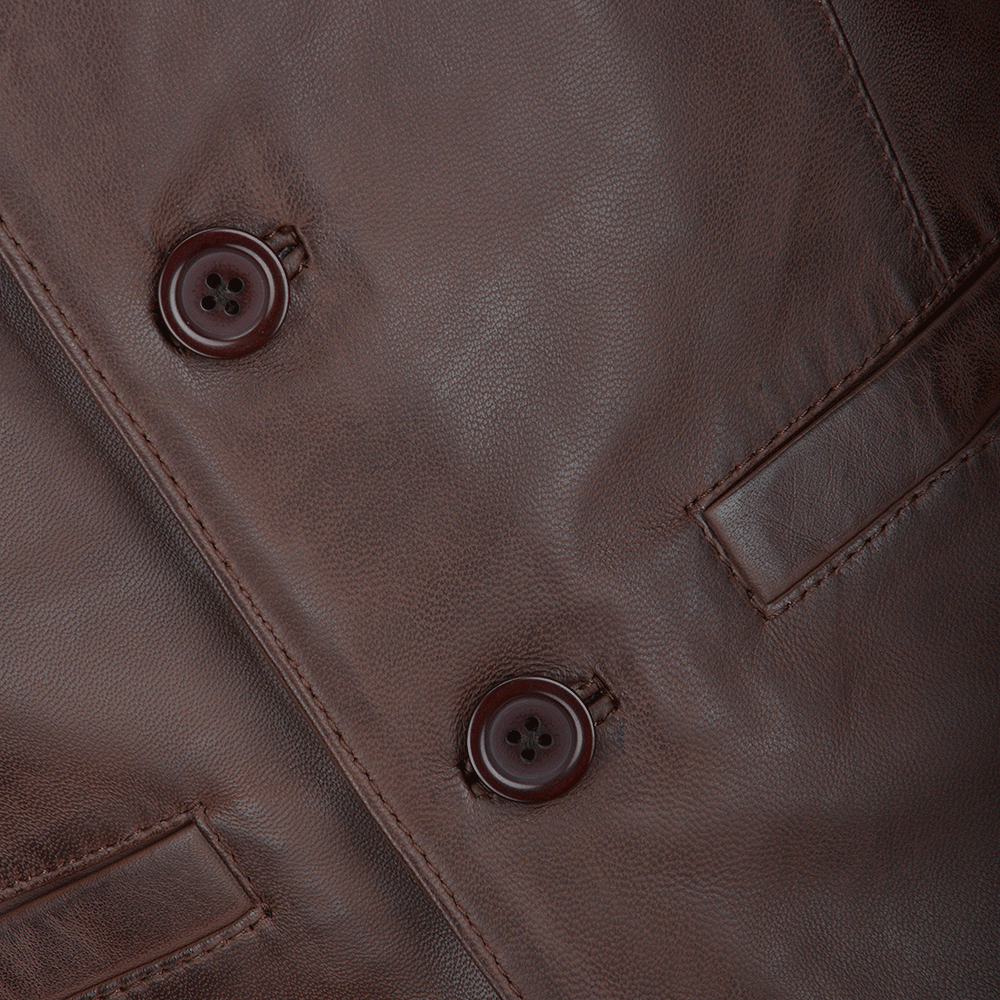 Chocolate Brown Leather Vest - Image 6