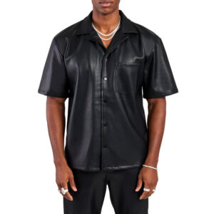 PU Leather Oversized Shirt