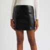 Women's Leather Skirt Hip High Waisted Stretchy