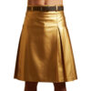 Gold Genuine Leather Kilt for Men