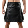 handmade black leather utility kilt