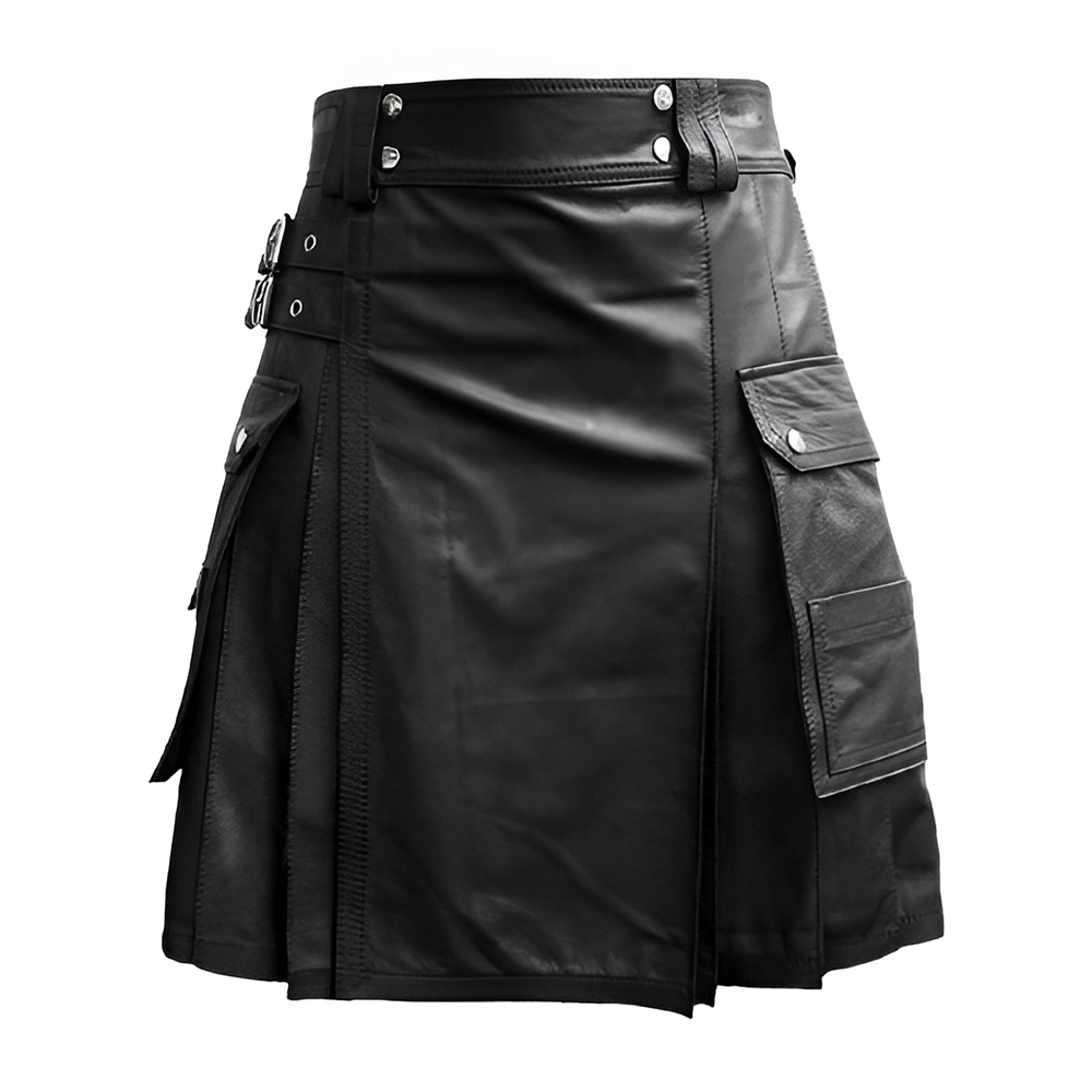 Women Leather Kilts – Stylish Leather Kilt Skirts - Image 2