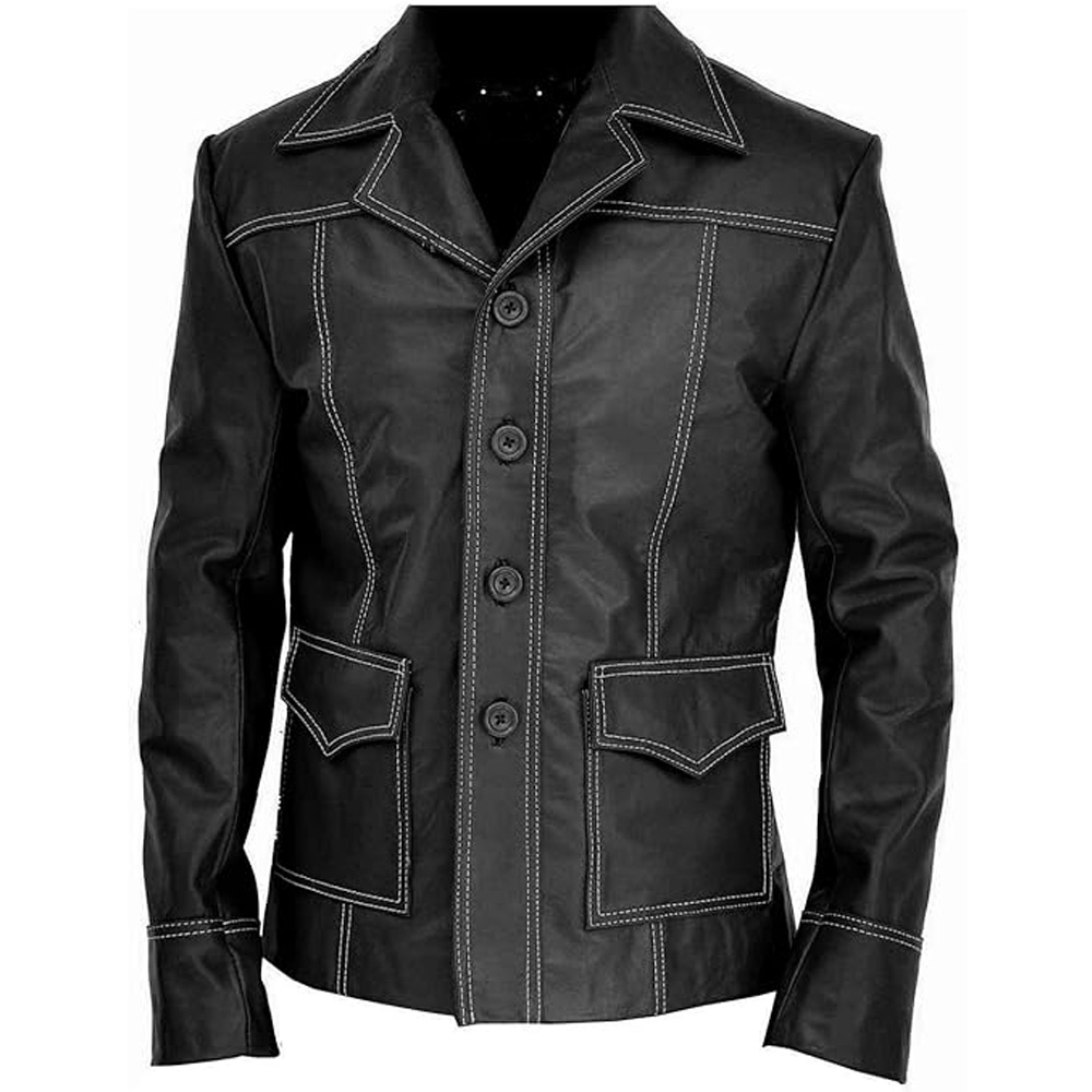 Brad Pitt Style Mens Leather Jacket