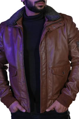 Rust & Rib Bomber Leather Jacket