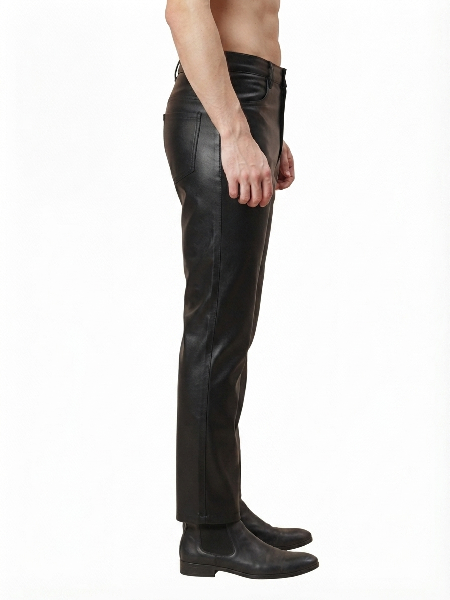 Midnight Elite Cowhide Leather Trousers - Image 3