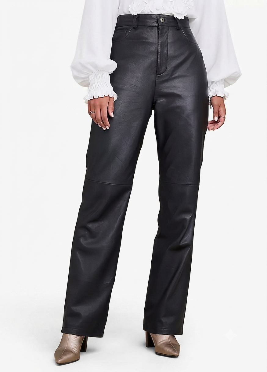 Women's Real Cowskin Leather Trouser