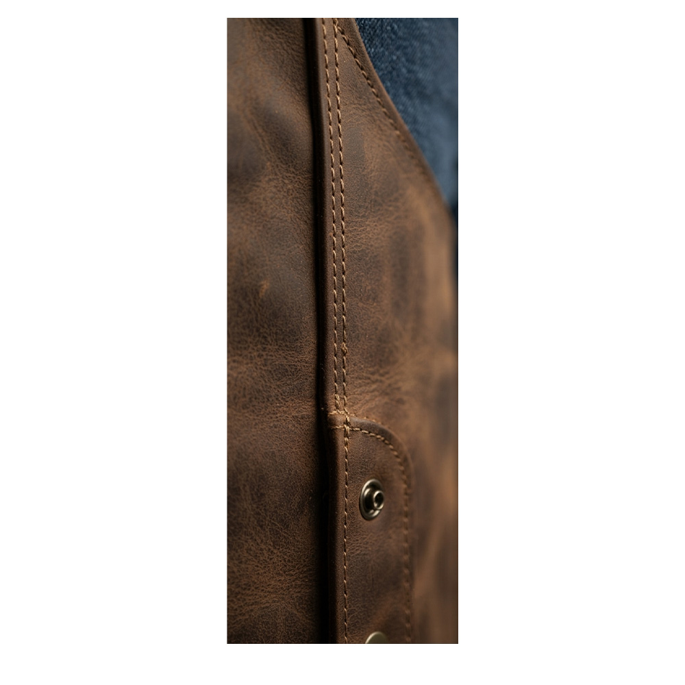 Highlander Rugged Real Leather Distressed Brown Motorcycle Chaps - Image 2