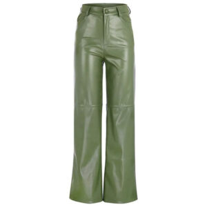 Belted Vegan Leather Trousers