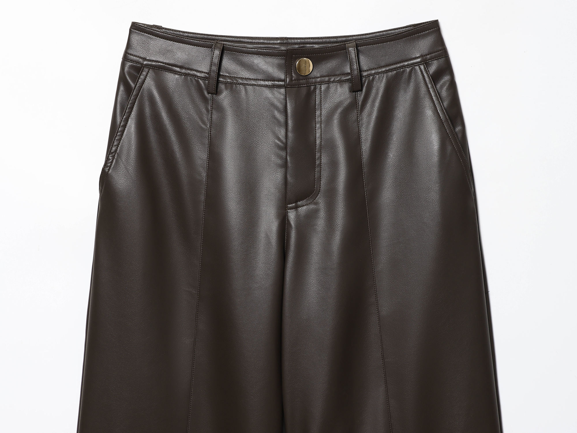 DARK BROWN WIDE LEG TROWSER - Image 2