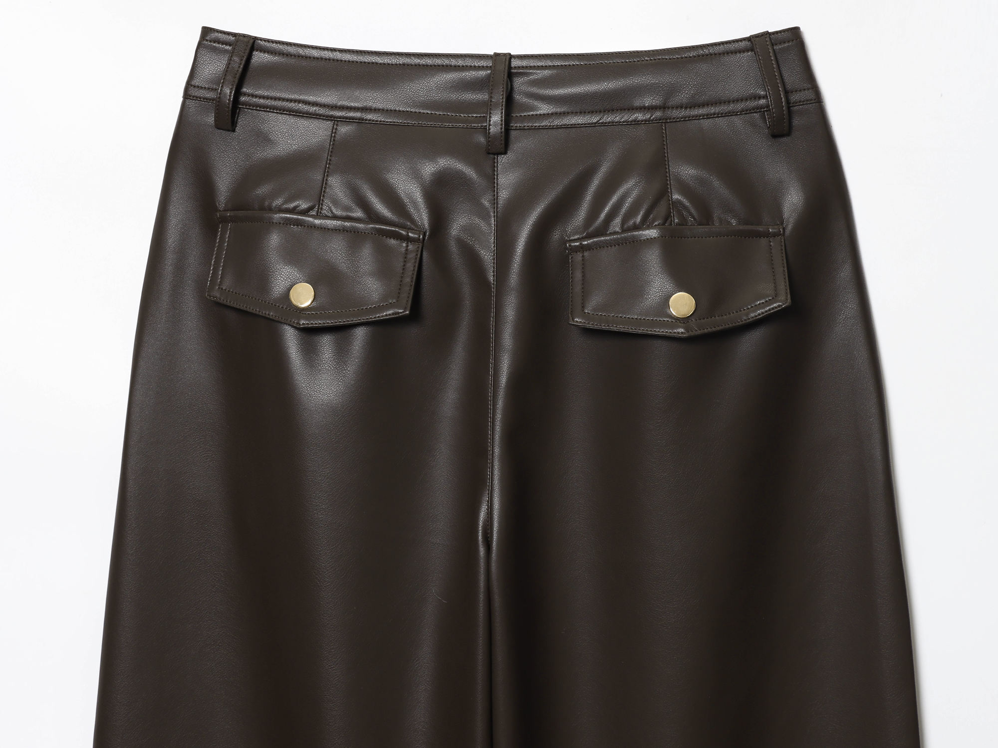 DARK BROWN WIDE LEG TROWSER - Image 3